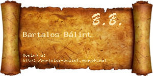 Bartalos Bálint névjegykártya